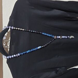 Chico's Elegant Blue and Silver Beaded Necklace